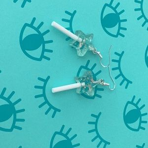 Cute lollipop dangle earrings sterling silver